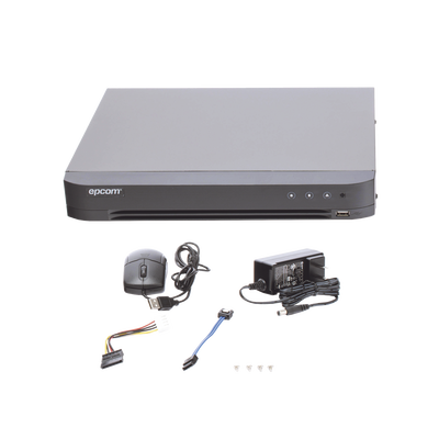 DVR Epcom 4MP, 4 Canales, Detección de Rostros + 2 Canales IP. Evita faltas Alarmas.