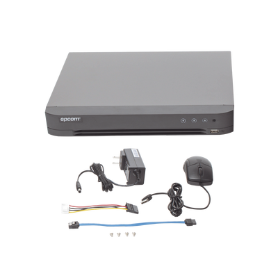 DVR Epcom de 4MP, 16 Canales + 8 Canales IP, Detección de Cuerpo Humano, Audio por coaxitron.