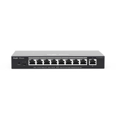 Switch Ruijie Administrable de 8 Puertos Gigabit Poe+ 802.3af/at / 120W.