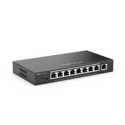 Switch Ruijie Administrable de 8 Puertos Gigabit Poe+ 802.3af/at / 120W.