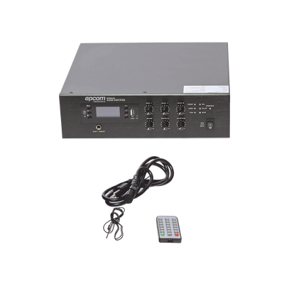 Mini Amplificador Epcom ProAudio de Audio Mezclador, 240W, 70/100V, Musica ambiental y Voceo.