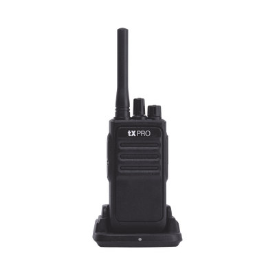 Radio Portátil TXPRO UHF 400-470 MHz, 16 canales, 2 Watts de Potencia.