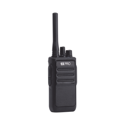 Radio Portátil TXPRO UHF 400-470 MHz, 16 canales, 2 Watts de Potencia.