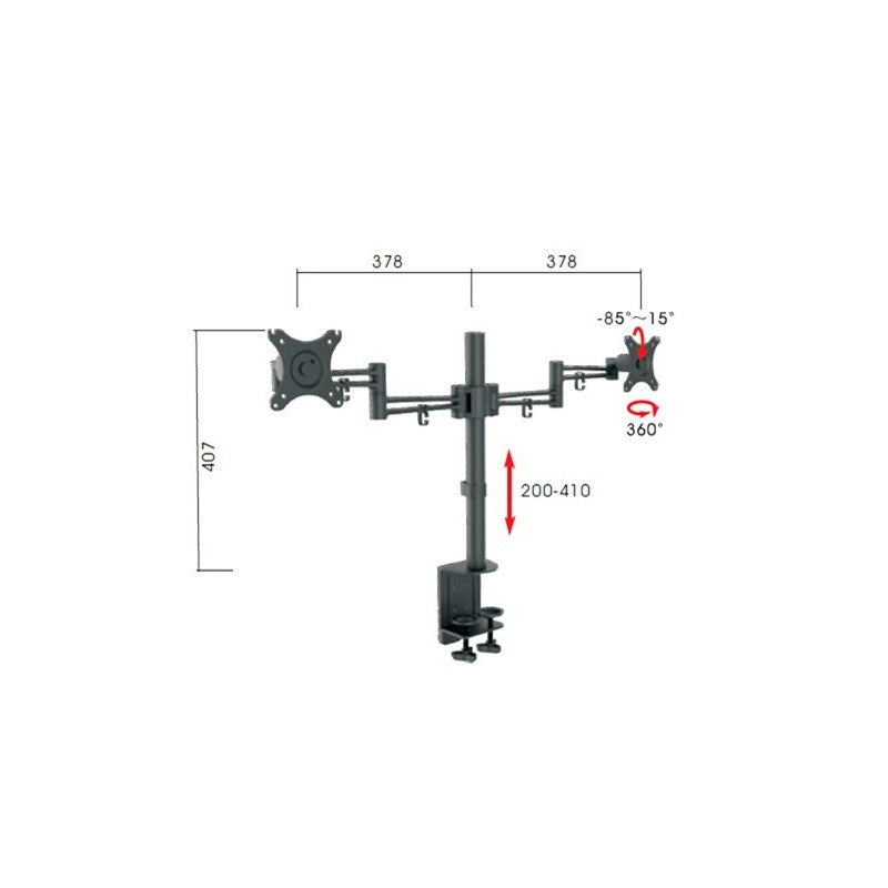 Soporte de Pared MYO para dos Televisores de 10-30 Pulgadas.