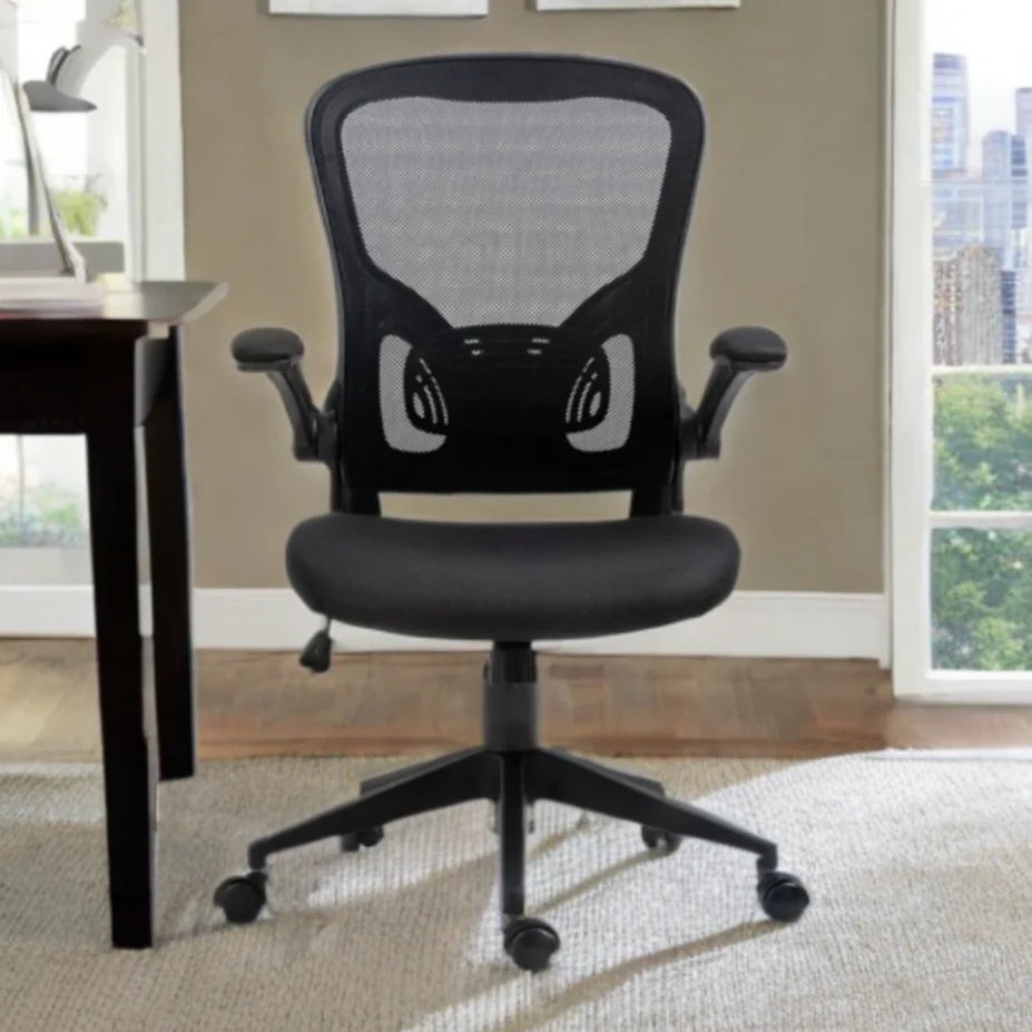 Silla SIT Ejecutiva, respaldar medio, superficie de nylon, reposabrazos ajustables. Color Negro. Peso: 200Lbs.