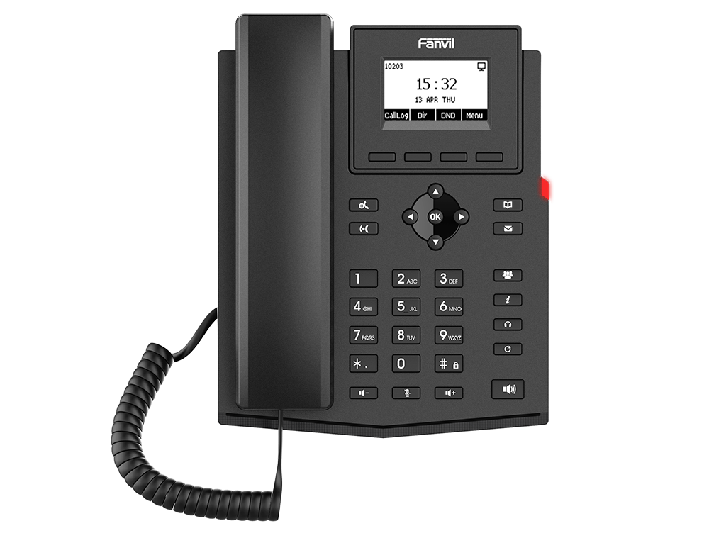 TELEFONO IP EMPRESARIAL FANVIL, 2 LINEAS SIP, PANTALLA LCD2.3IN, 1000 REG, CANCELADOR DE ECO, POE