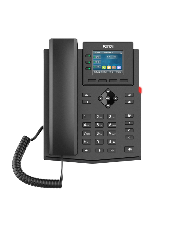 Teléfono IP Wifi Empresarial Fanvil, 4 Líneas SIP, Pantalla LCD 2.4in, 1000 Registros, Cancelador de ECO.