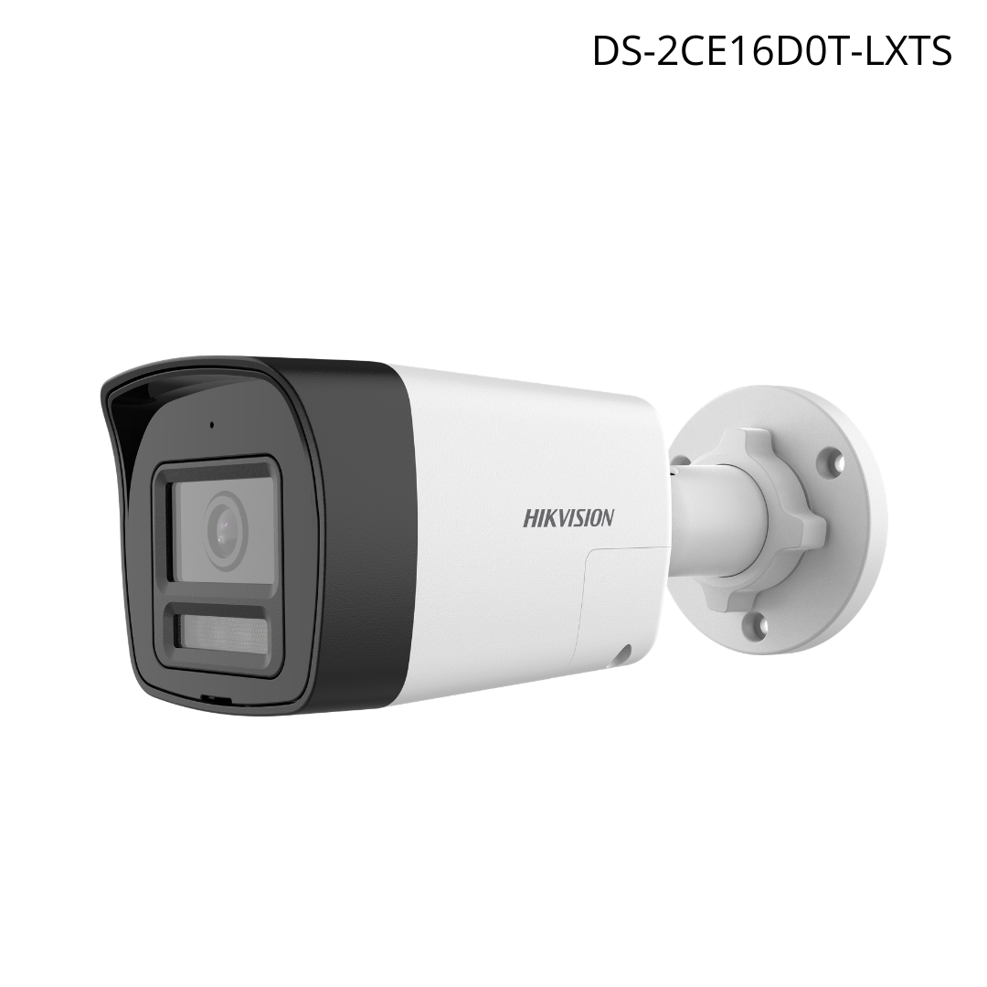 Cámara HIKVISION bala TurboHD 1080p estrobo / dual light 20 mts, micrófono, IP67 plástica DS-2CE16D0T-LXTS