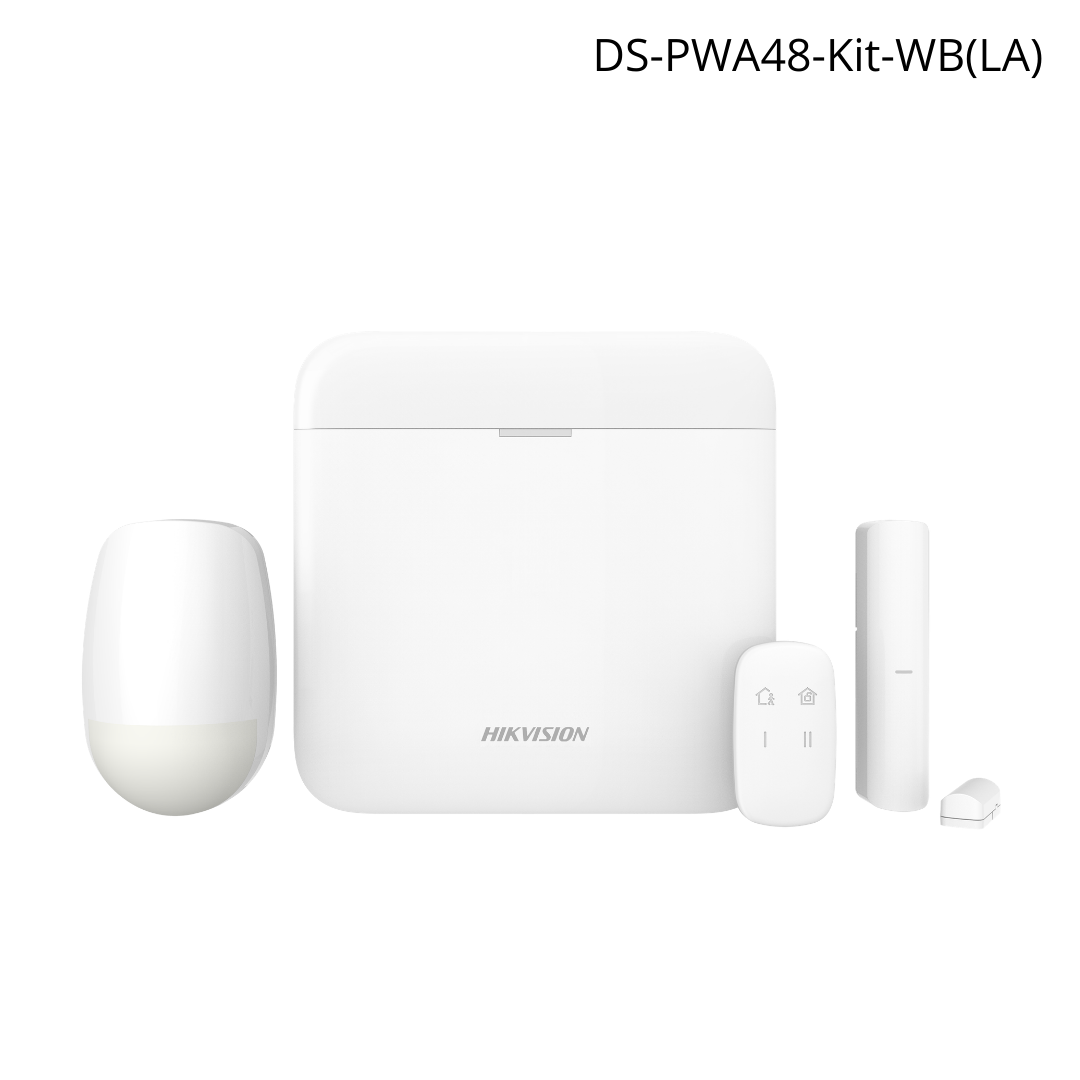 Panel Alarma HIKVISION KIT 48 zonas WiFi Ethernet 4G 1 control 1 PIR 1 contacto magnético DS-PWA48-Kit-WB(LA)