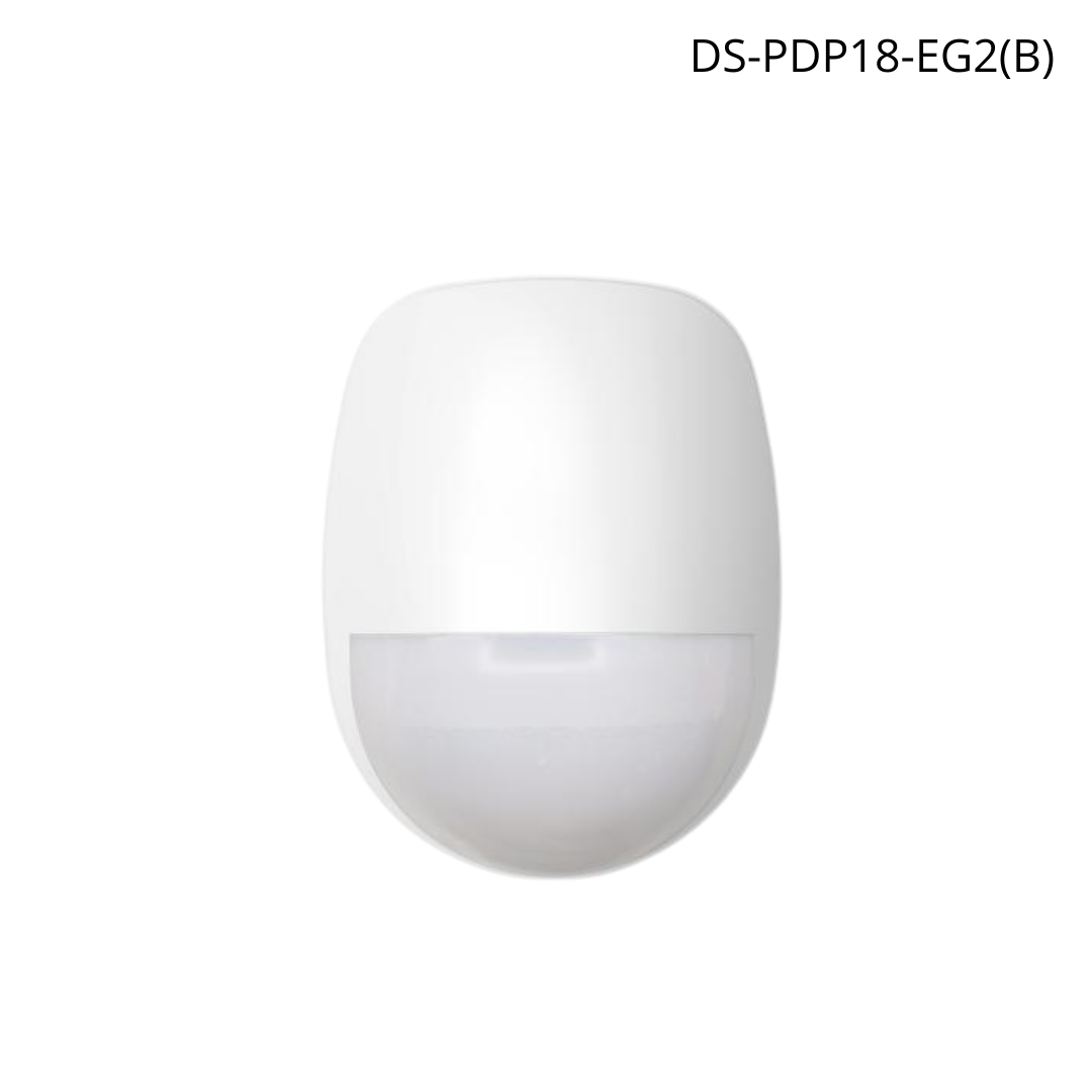 Detector PIR HIKVISION cableado para interior, inmunidad mascotas 18 mts detección ángulo 85.9 DS-PDP18-EG2(B)