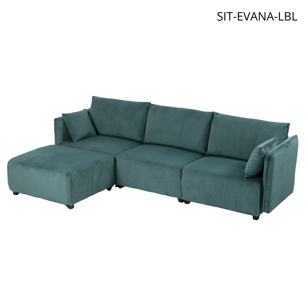Sofá SIT Evana foam de alta densidad, colores beige, azul claro, gris claro / medidas 269 x 161 x 88 cm  / SIT-EVANA