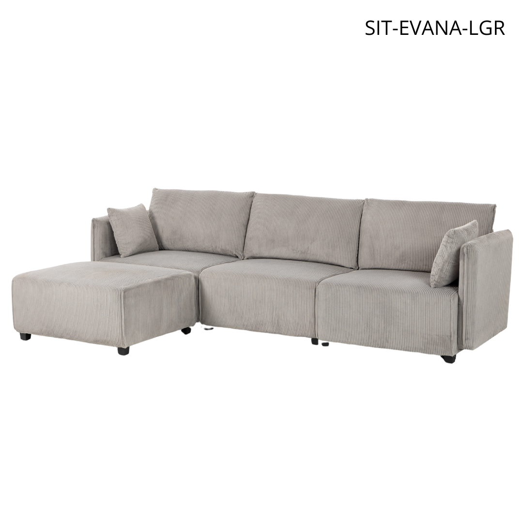 Sofá SIT Evana foam de alta densidad, colores beige, azul claro, gris claro / medidas 269 x 161 x 88 cm  / SIT-EVANA