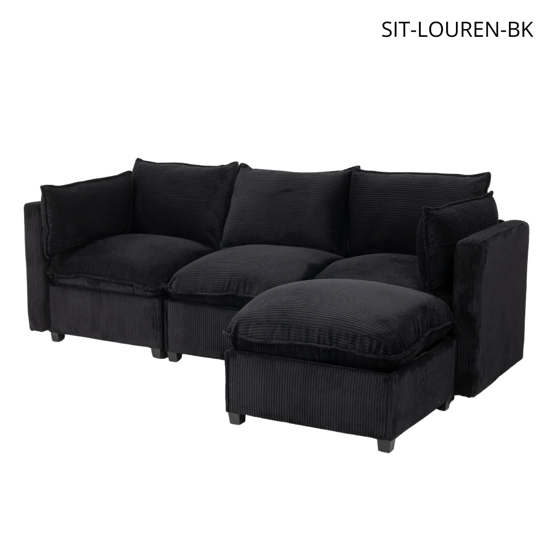 Sofá SIT Louren foam de alta densidad color beige, negro, gris / medida 212 x 155 x 68/84 cm / SIT-LOUREN