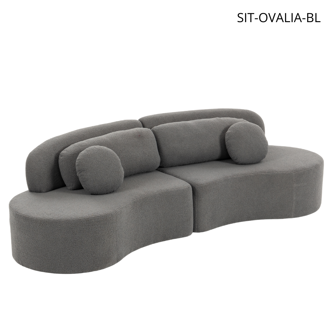 Sofá SIT Ovalia de alta densidad color beige, azul, cade / medidas 267 x 96 x 76 cm / SIT-OVALIA