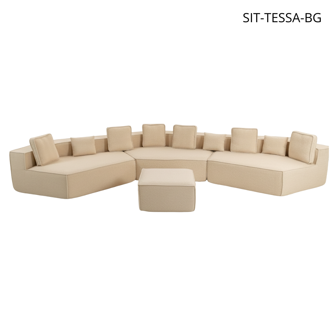 Sofá SIT Tessa foam de alta densidad color beige o gris azul / medida 460 x 198.5 x 66.5 cm SIT-TESSA
