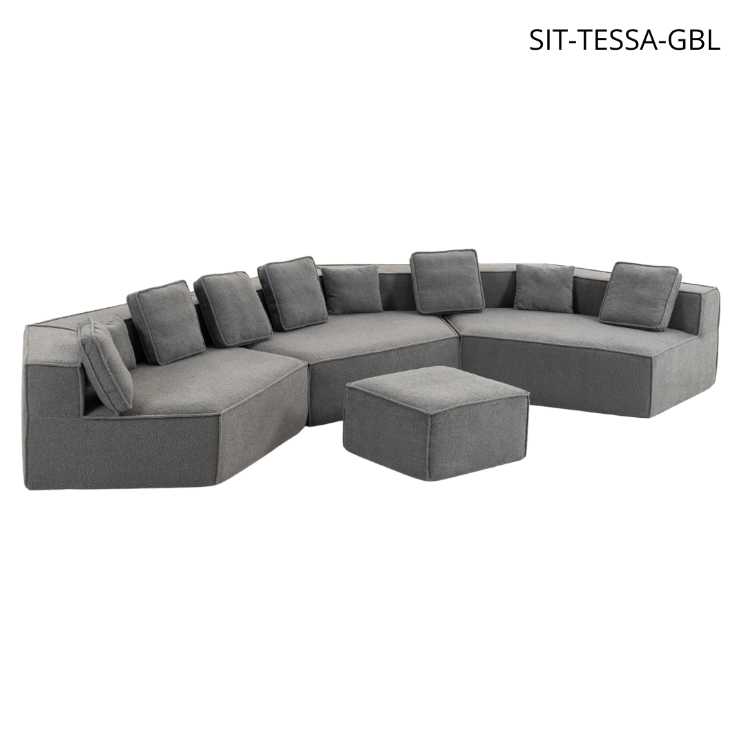 Sofá SIT Tessa foam de alta densidad color beige o gris azul / medida 460 x 198.5 x 66.5 cm SIT-TESSA