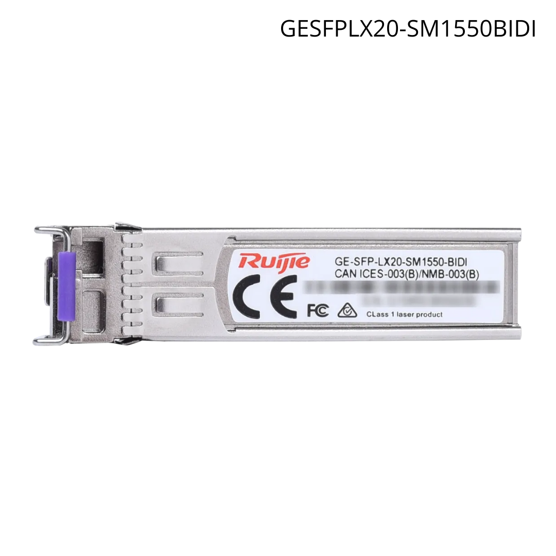 Transceptor Ruijie SFP 1 Gb monomodo bidireccional, 20 km, requiere de  GE-SFP-LX20-SM1310-BIDI