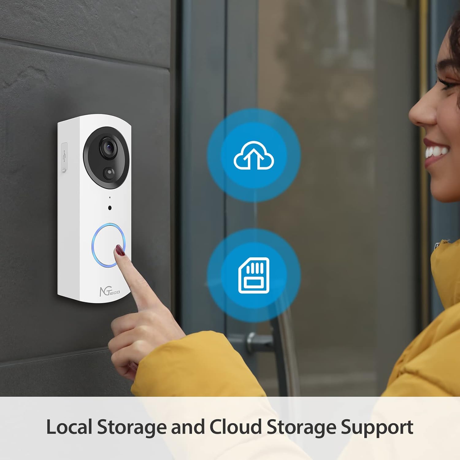 VIDEOTIMBRE CON TIMBRE ZKTECO, CAMARA WIFI 2MP, BATERIA HD INALAMBRICA, DETECCION DE MOVIMIENTO