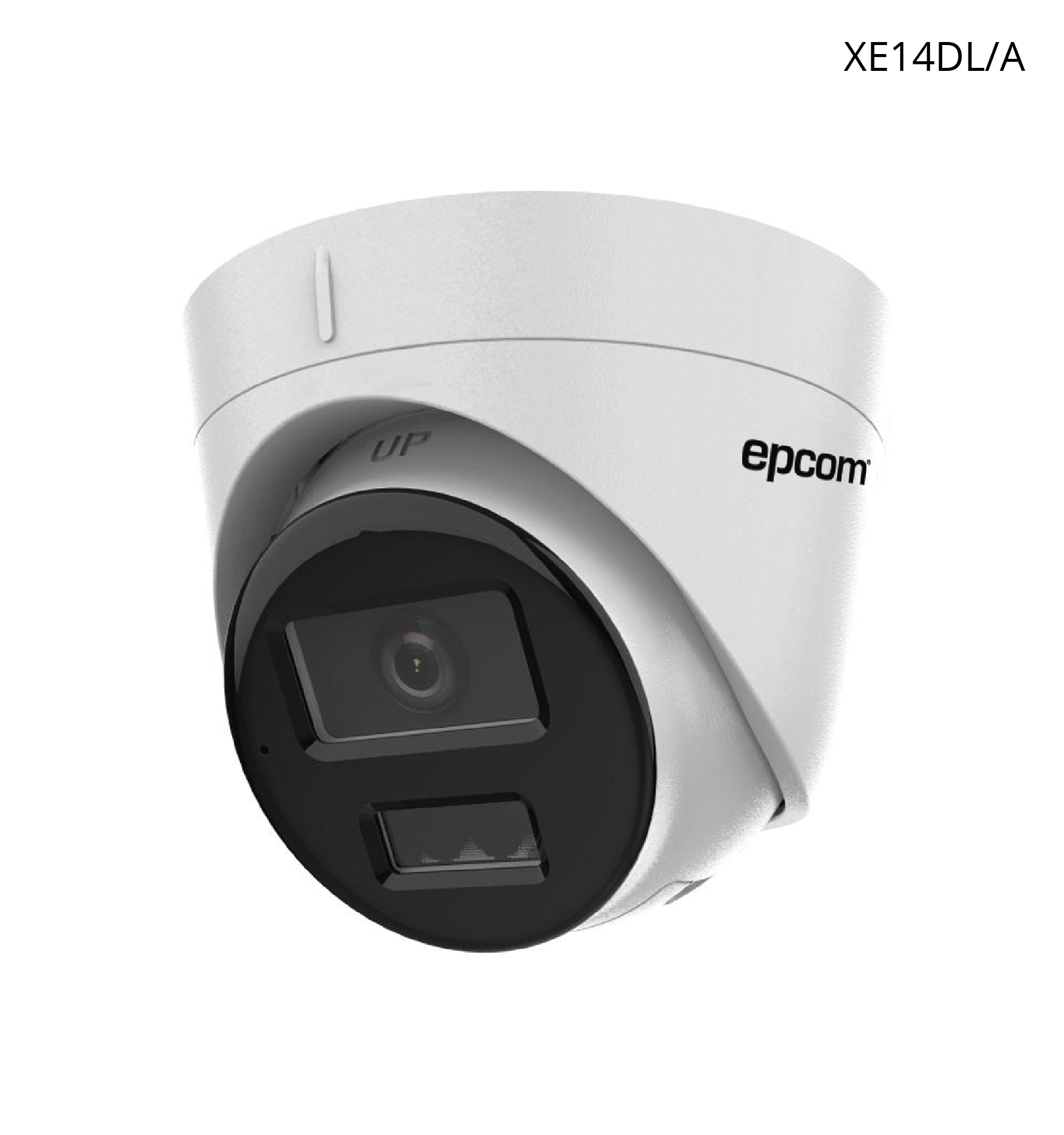 Cámara Epcom IP 4MP, Turret, Lente 2.8 mm, 30 MTS IR, Micrófono Integrado, IP67, POE, SensePlus Lite.