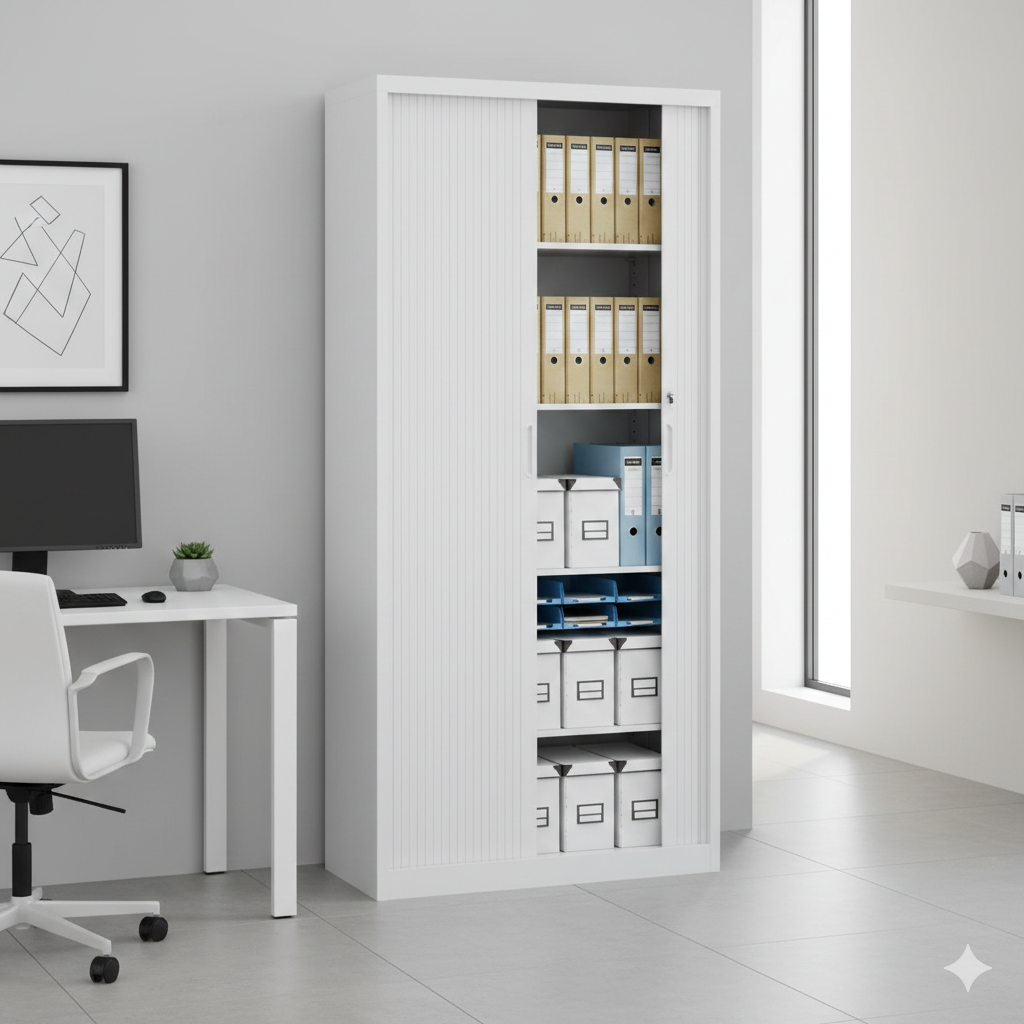 Armario archivador ioffice con ranura de acero color gris claro 2200x1167x447mm IOFF-FCRD2G