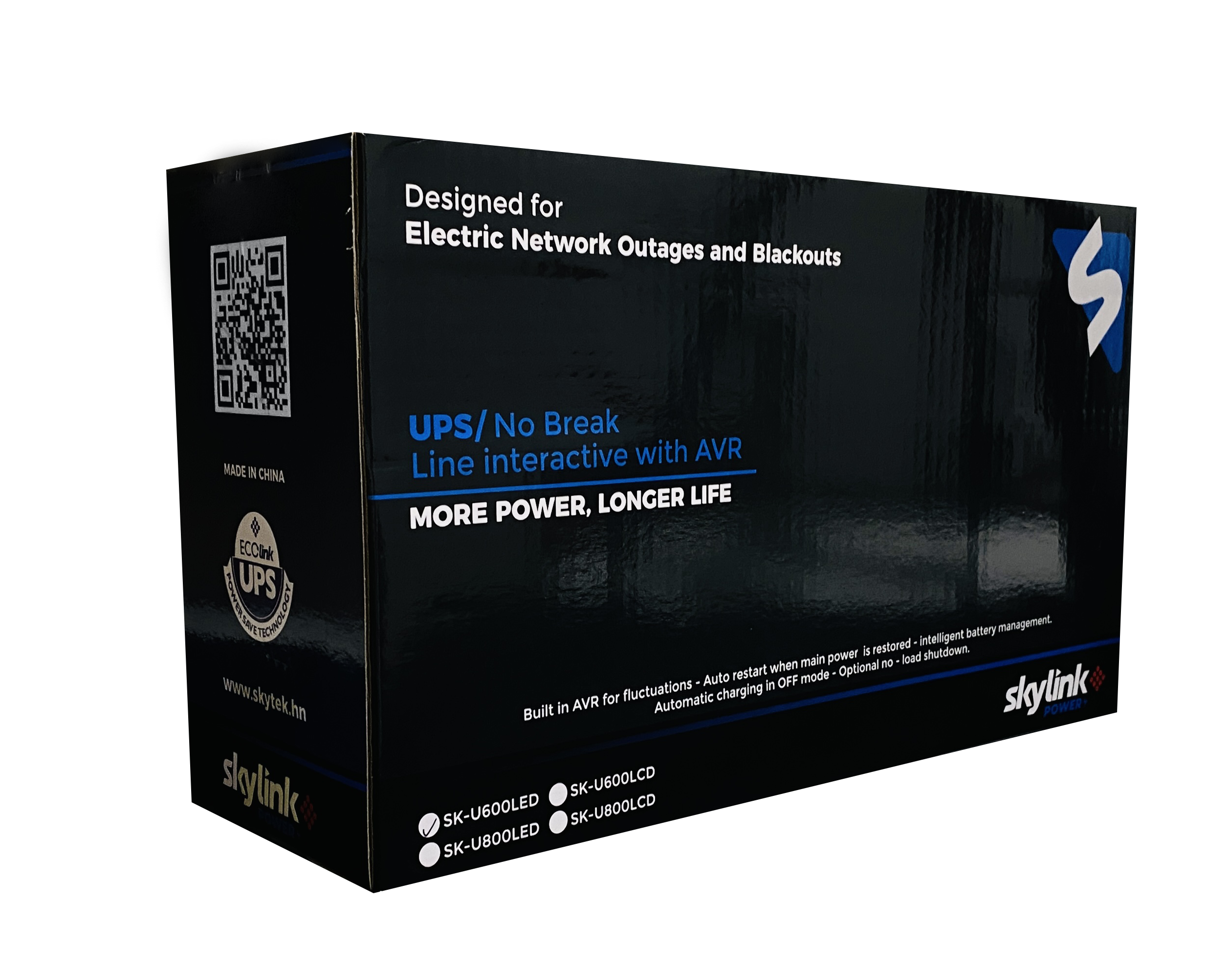 UPS Skylink de 600VA/360W, Linea Interactiva, 120 VCA, regulador de Voltaje.