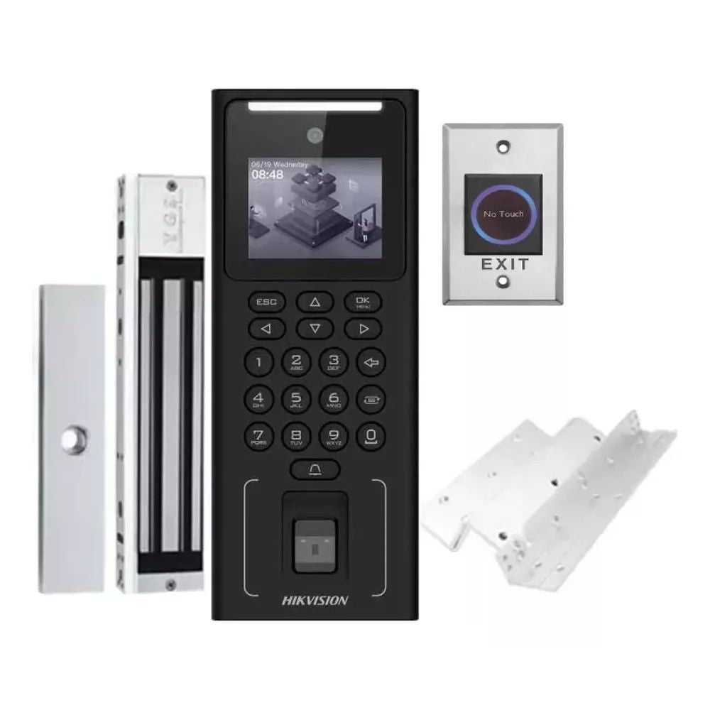 Control de acceso HIKVISION facial, huella, tarjeta TCP/IP Wifi AP 150000 eventos 12V LCD 2mp | DS-KAS321
