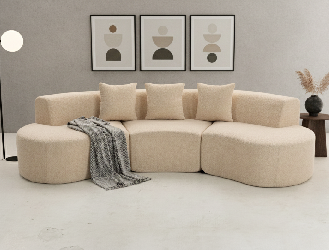 Sofá SIT Elisse foam de alta densidad color azul gris / medidas 284 x 133.5 x 68 cm SIT-ELISSE