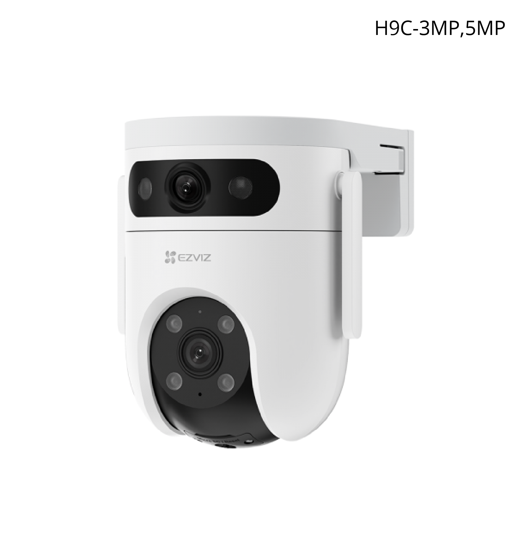 Cámara EZVIZ Wifi, H9C-3MP,5MP, IP66, Doble lente, color 24/7, Audio birideccional, 360° Panorámica PPT.
