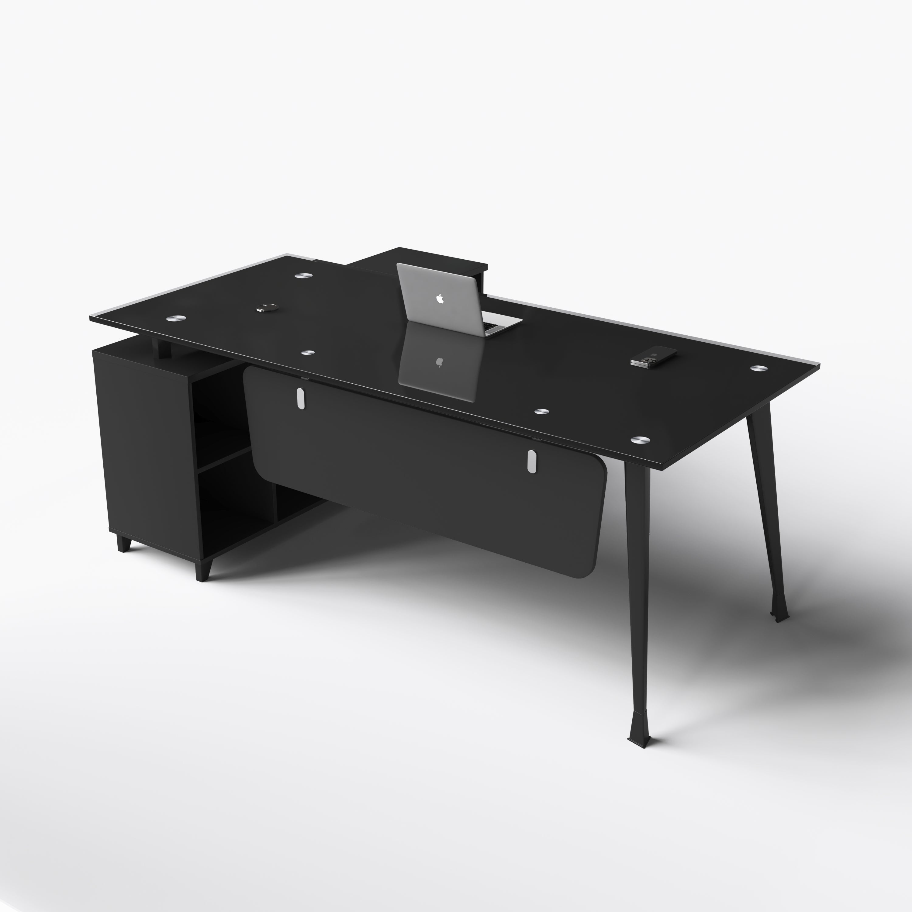 Escritorio SIT vidrio templado melamina negro medidas 160 x 80 x 75 cm SIT-D495BK