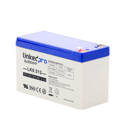 Batería de 9 Amperios, 12 VCC, UL. Tecnología AGM-VRLA.