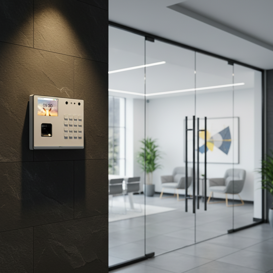 Control de asistencia ZKTeco con reconocimiento facial y huella