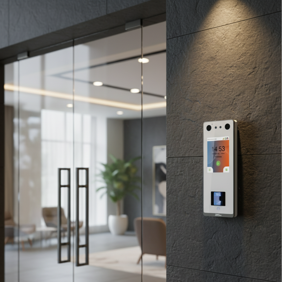 Control de acceso y asistencia con video portero con pantalla LED y micrófono