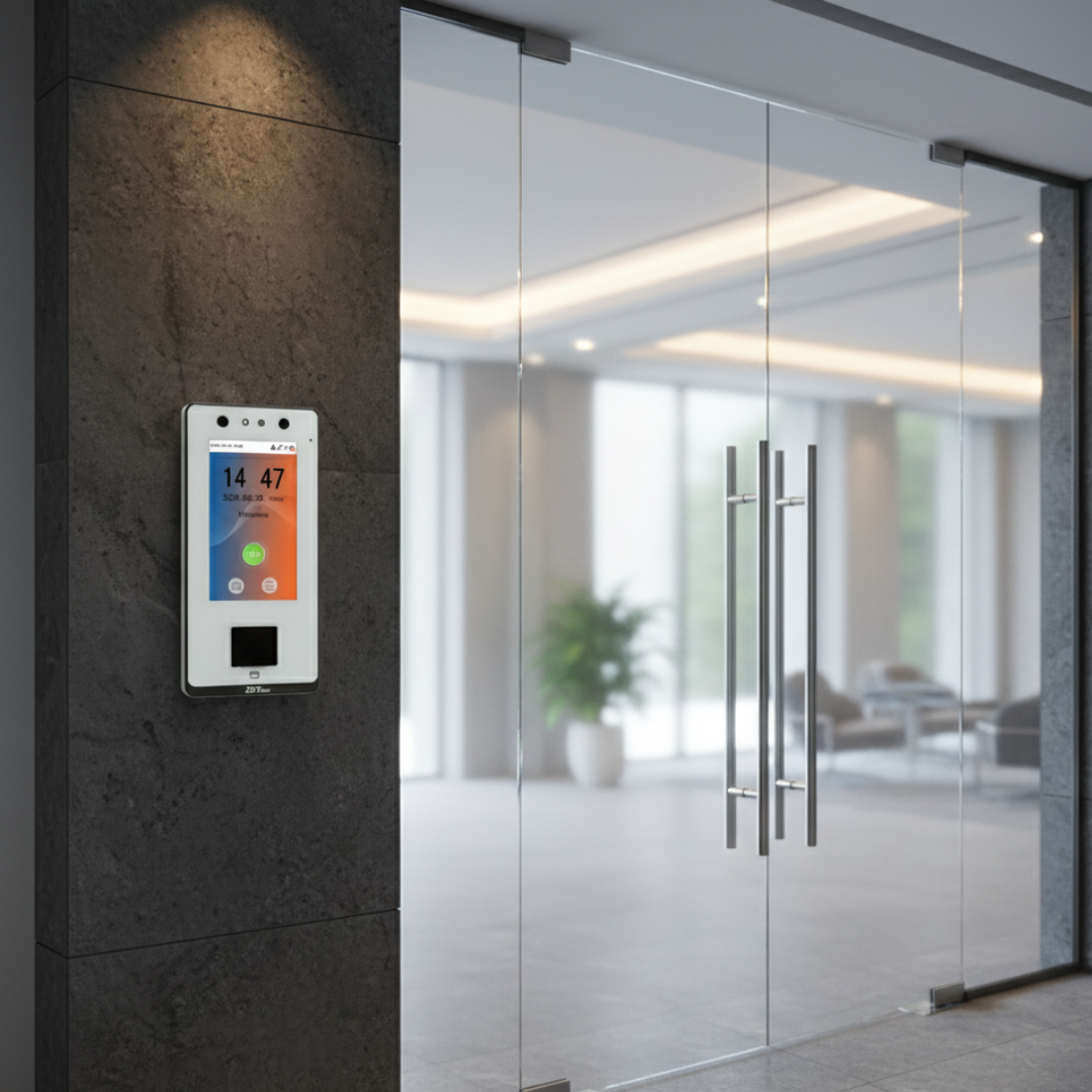 Control de acceso y asistencia con videportero, IP65, pantalla LED, micrófono, 8000 usuarios