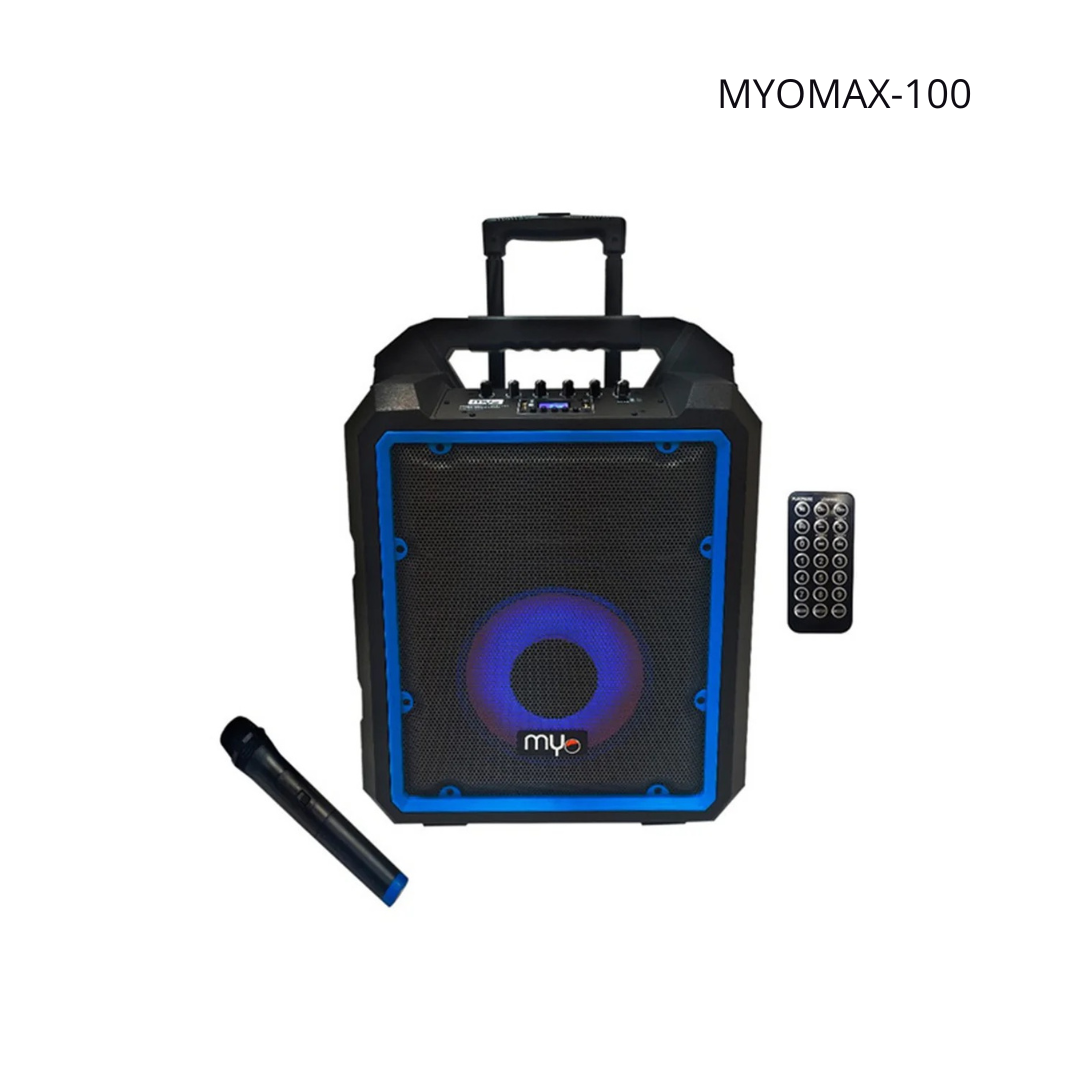 Parlante MYO, Woofer 10, 80W, Batería Recargable, Bluetooth.