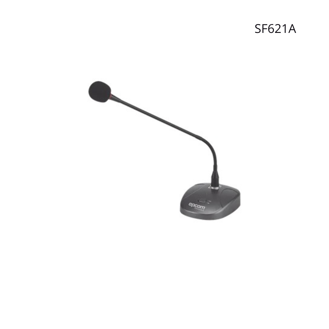 Micrófono de Escritorio Epcom Pro Audio, Alta Fidelidad, Con Botón de Activación.