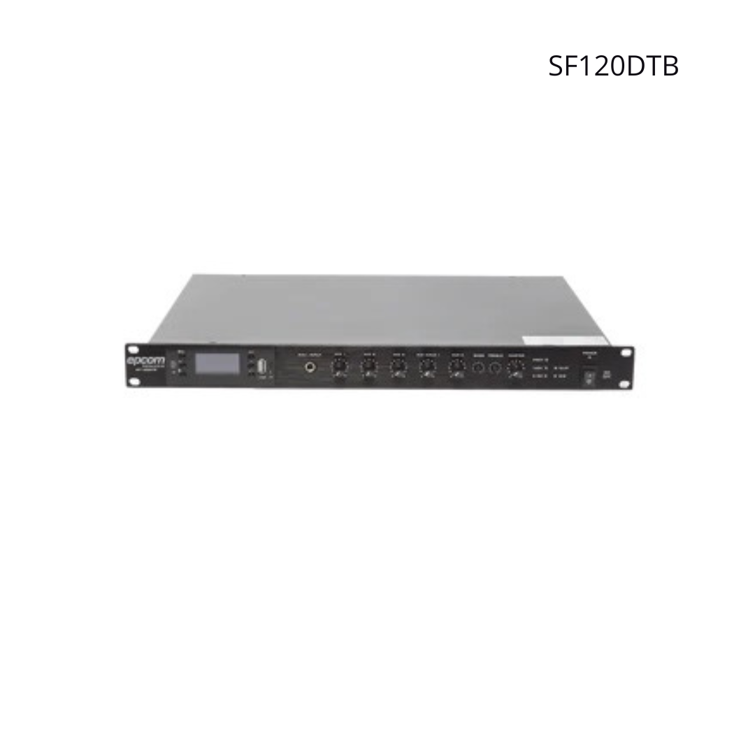 Amplificador Mezclador Epcom ProAudio, 120W, 100V, Baja Impedancia, Música ambiental y Voceo.