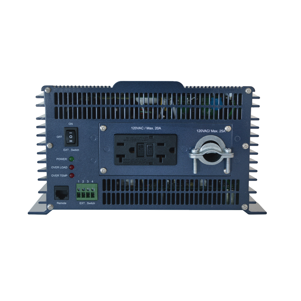 Inversor de Corriente Onda Pura 3000w, Ent: 24VCD, Sal: 120VCA, 60Hz.