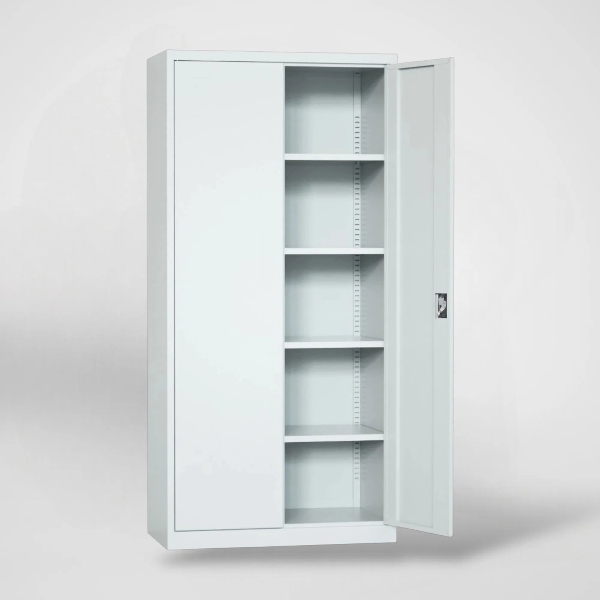 ARMARIO ARCHIVADOR DE 2 PUERTAS IOFFICE, ACERO LAMINADO EN FRIO, COLOR NEGRO, 4 ESTANTES AJUSTABLES