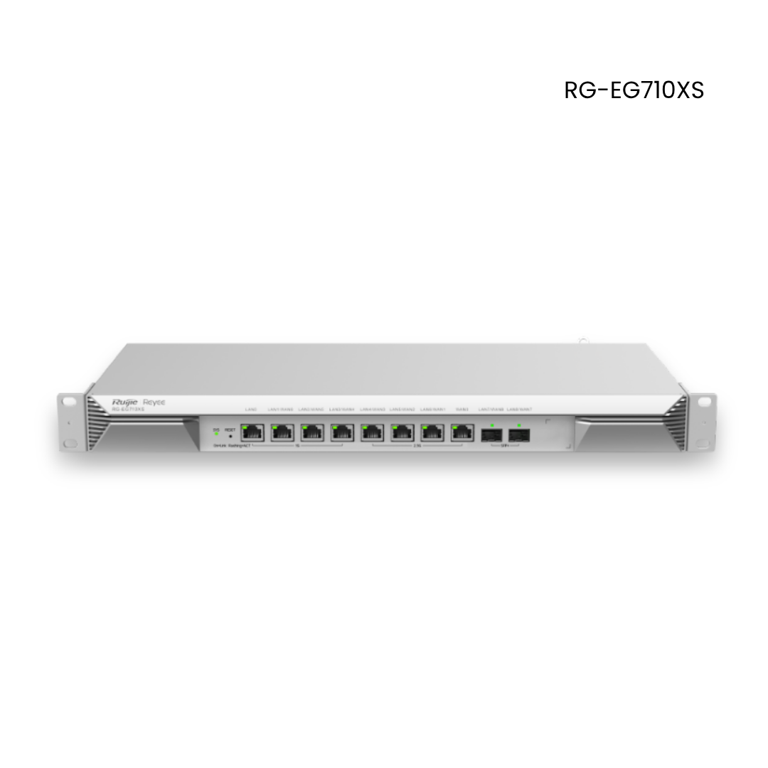 Router Ruijie de 10 puertos, 700 clientes simultáneos, rendimiento de 3 Gbps, 300 túneles VPN  RGEG710XS