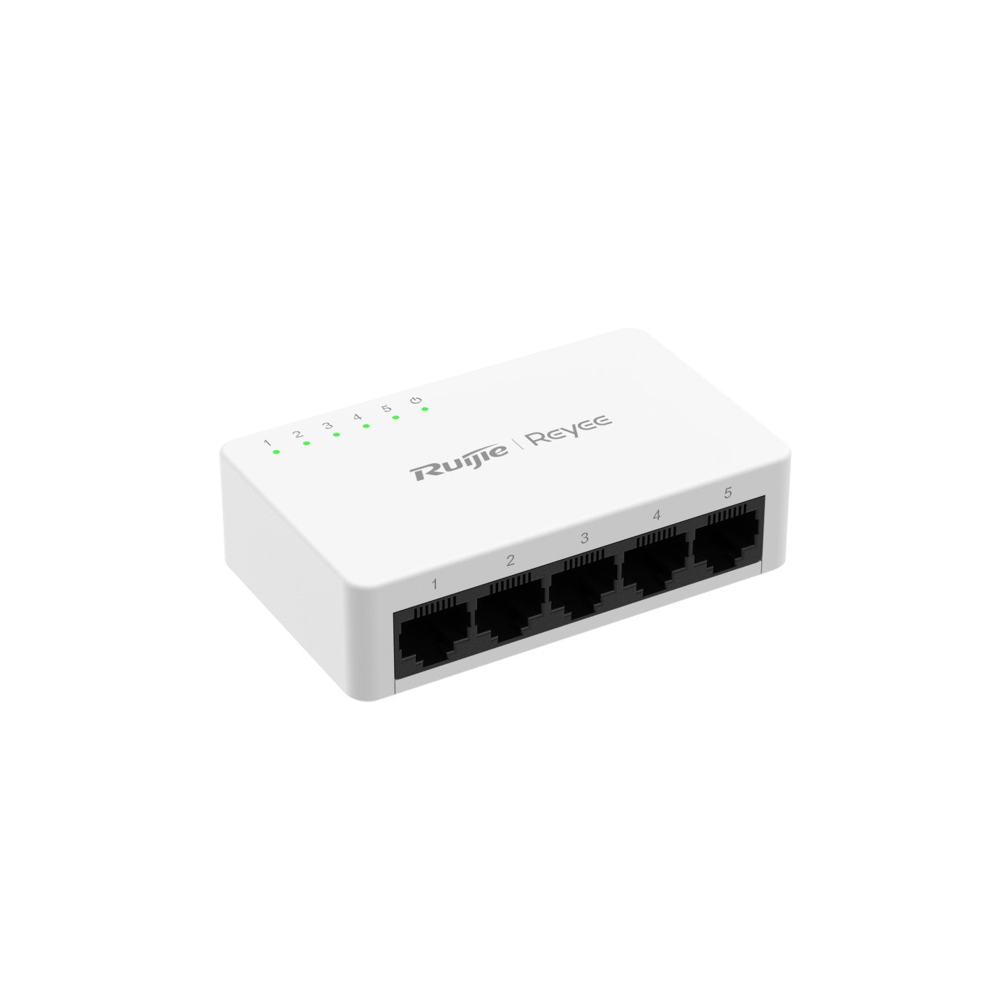 Switch Ruijie de 5 puertos RJ45, velocidades de 10/100/1000 Mbps, tecnología de ahorro de energía  RGES05GL
