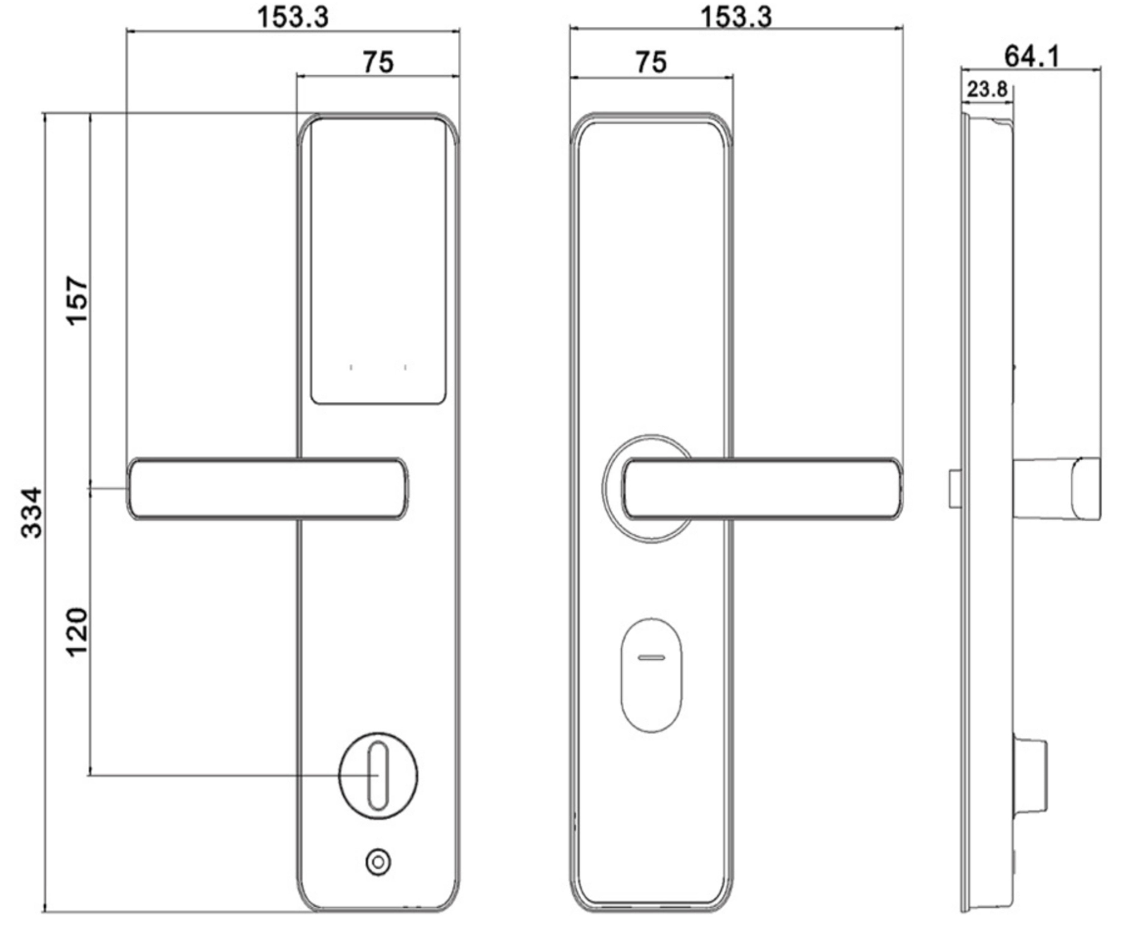 CERRADURA SKYLINK PARA HOTEL / IZQUIERDA O DERECHA/ COLOR NEGRO CODIGO, TARJETA Y LLAVE