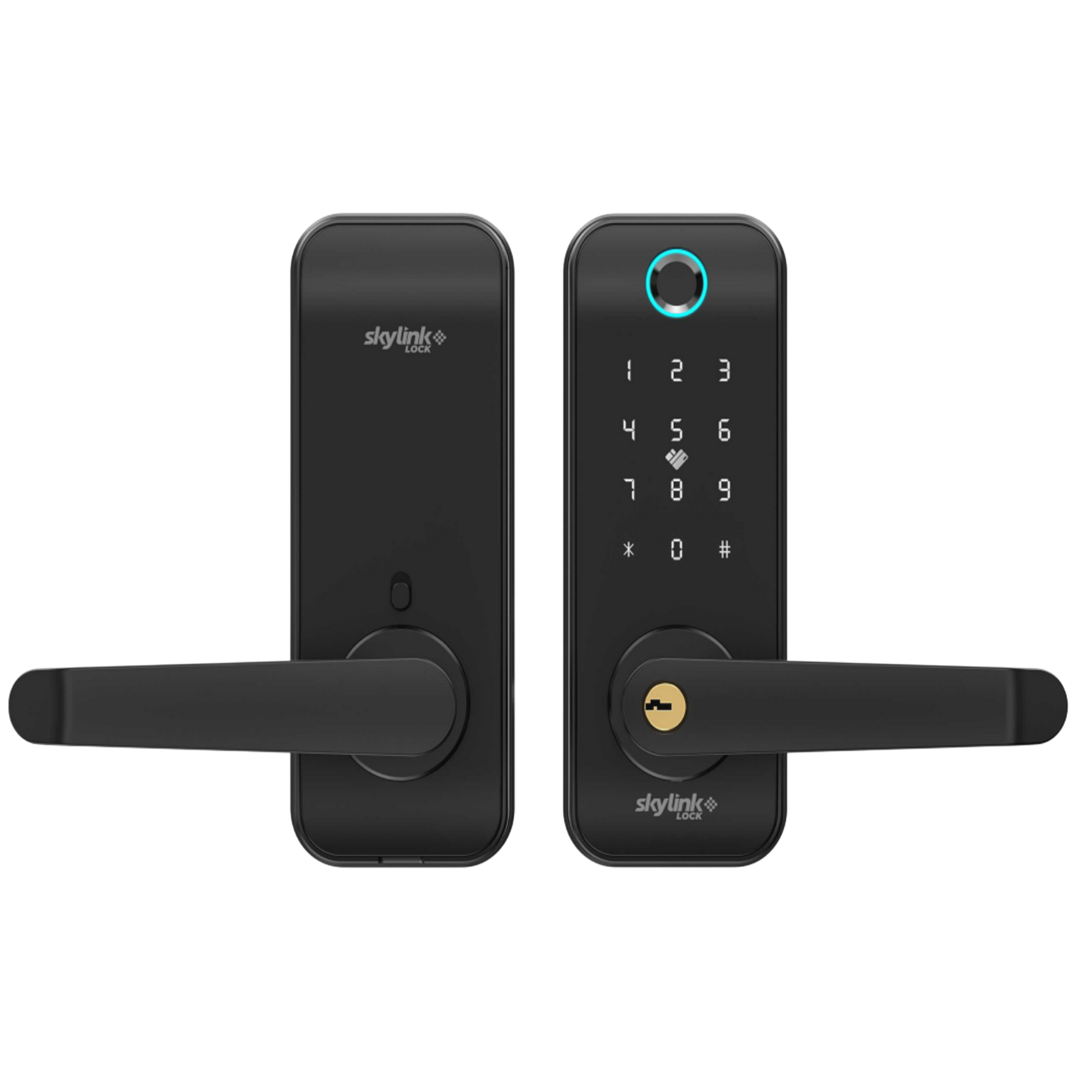 CERRADURA SKYLINK WIFI TUYA APP COLOR NEGRO HUELLA,TARJETA,CODIGO, LLAVE PESTILLO UNICO USO INTERIOR