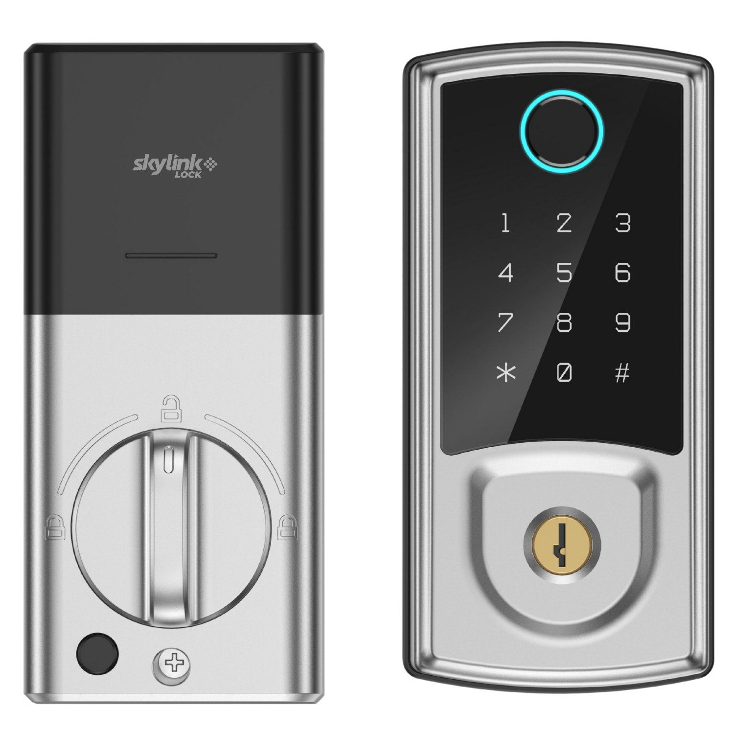 CERRADURA SKYLINK WIFI TUYA APP COLOR NEGRO HUELLA,TARJETA,CODIGO, PESTILLO UNICO, USO INTERIOR