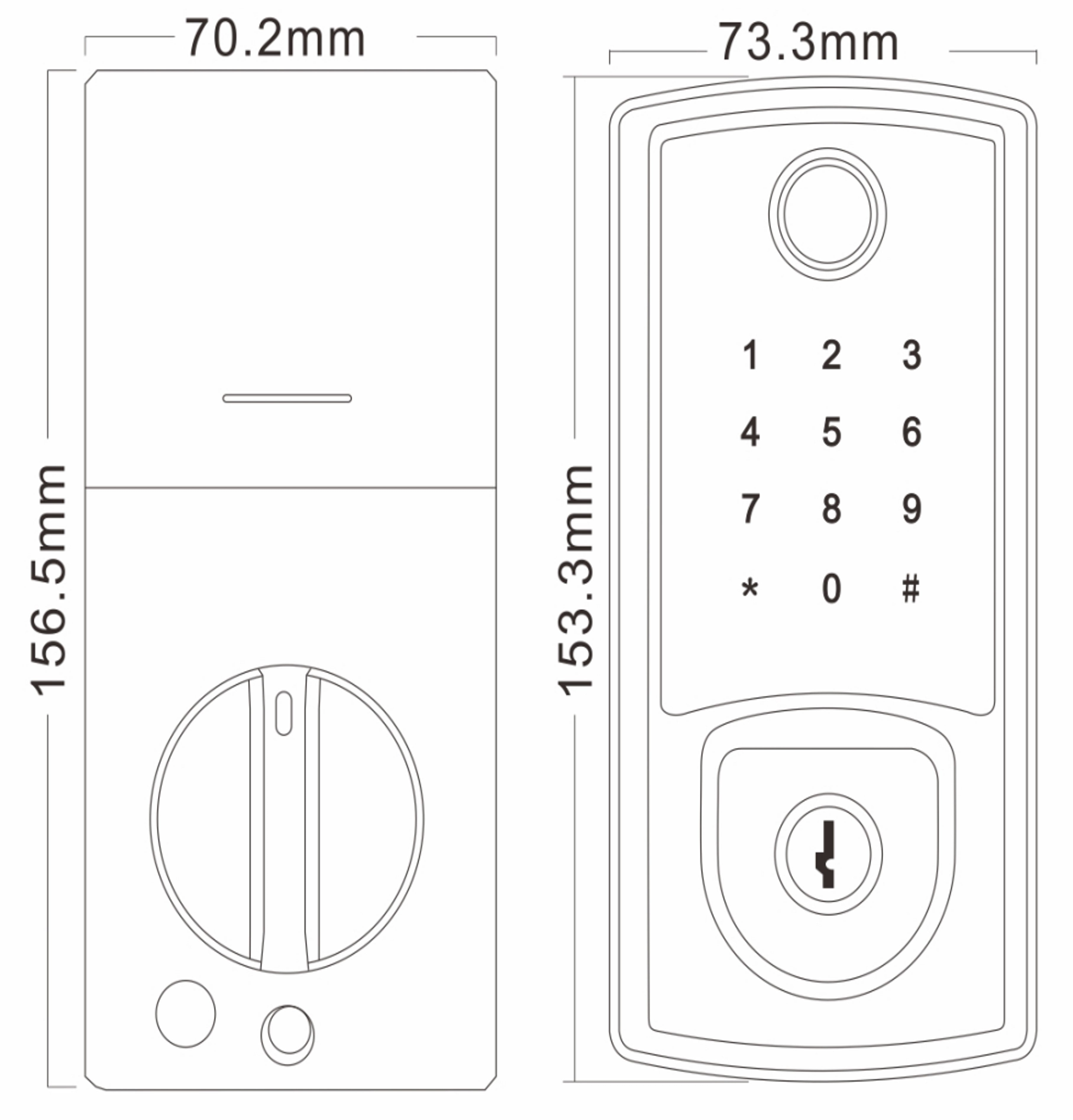 CERRADURA SKYLINK WIFI TUYA APP COLOR NEGRO HUELLA,TARJETA,CODIGO, PESTILLO UNICO, USO INTERIOR