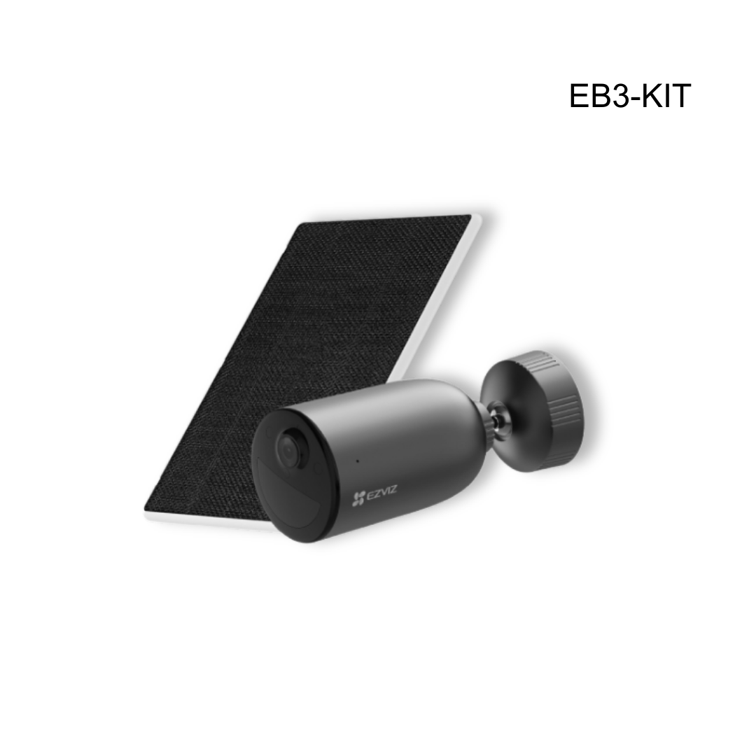 Kit camara + panel wifi 3MP ezviz, exterior, bateria, deteccion movimiento, vision nocturna a color