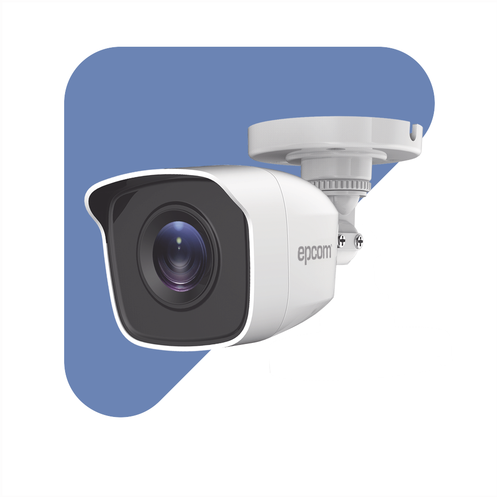Cámara Epcom Bala 1080p TurboHD, Lente 2.8mm, Metalica, Gran Angular 103°, IP66.