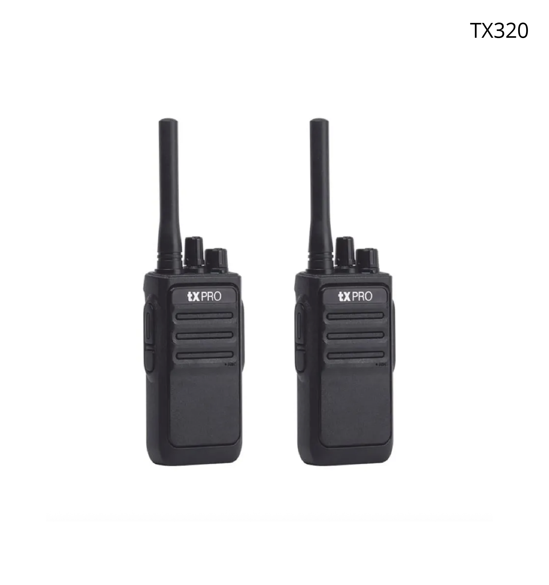 Radio Portátil TXPRO UHF 400-470 MHz, 16 canales, 2 Watts de Potencia.