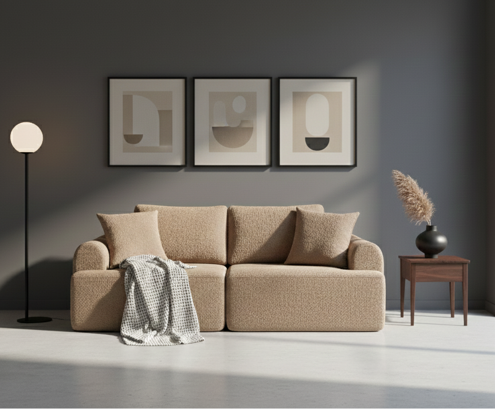 Sofá SIT Velora foam de alta densidad, colores café, gris oscuro o blanco gris / medidas 200 x 90 x 74 cm / SIT-VELORA