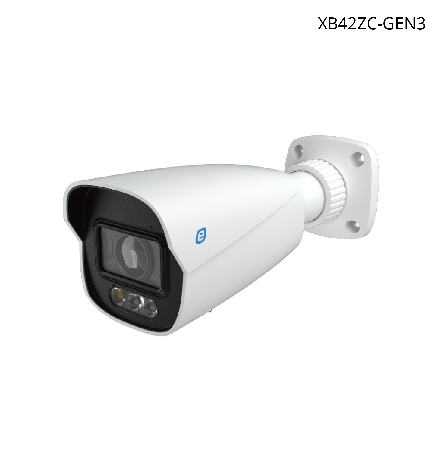Cámara E-Series GEN3, Bala IP 4MP, Motorizada, POE, Color 24/7, 30MTS, IP67, Micrófono Integrado, Metal, NDAA.