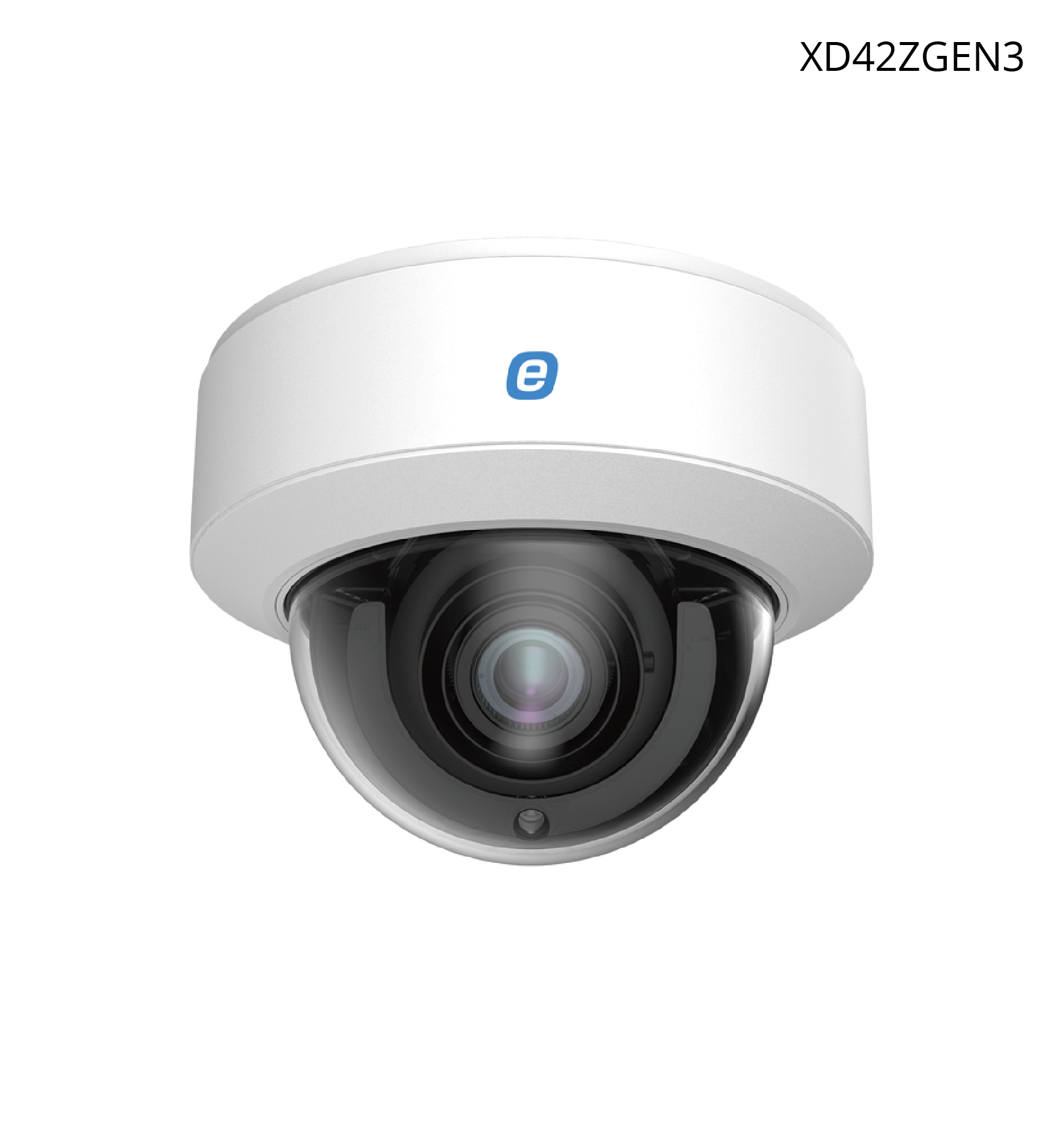 Cámara E-Series GEN3, Domo IP 4 MP, POE, 50 MTS IR, IP67, Micrófono Integrado, Metal, NDAA.